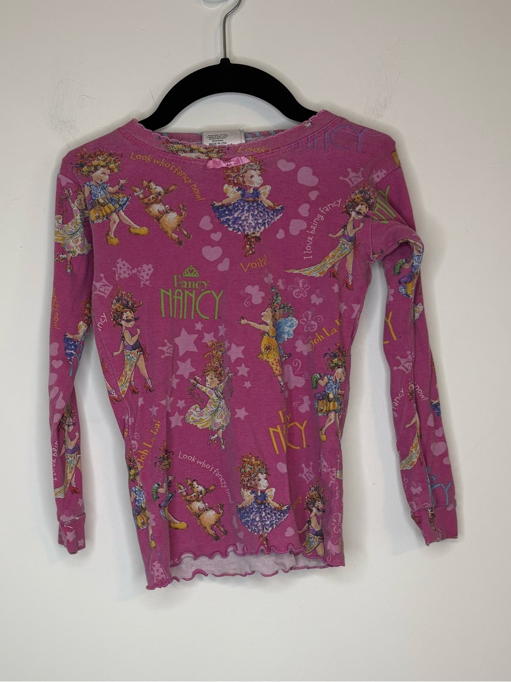 Y2K Fancy Nancy Pink Long-Sleeve Kids Pajama Top By Books Bed Size 5
